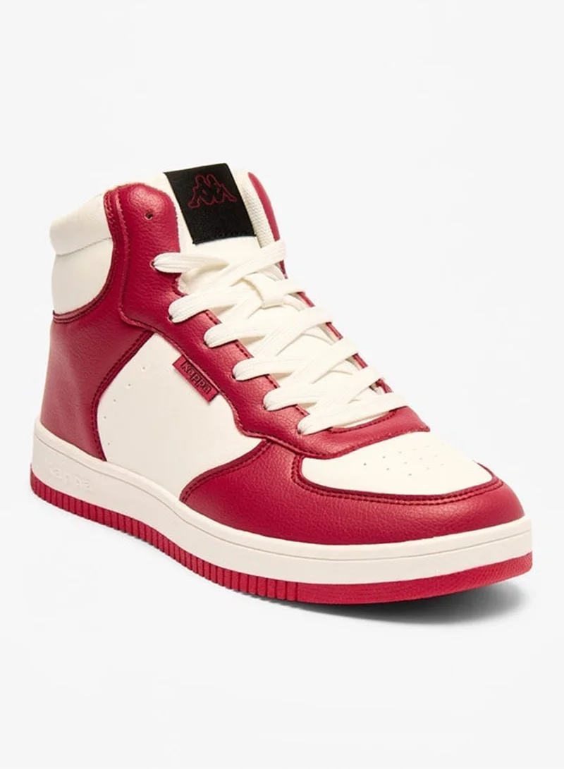 Kappa RED Women's Panelled High Top Sneakers with Lace-Up Closure for Women | Best Price UAE